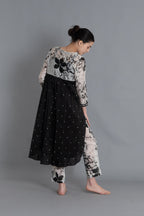 Black Textured Print Dress Co-ord