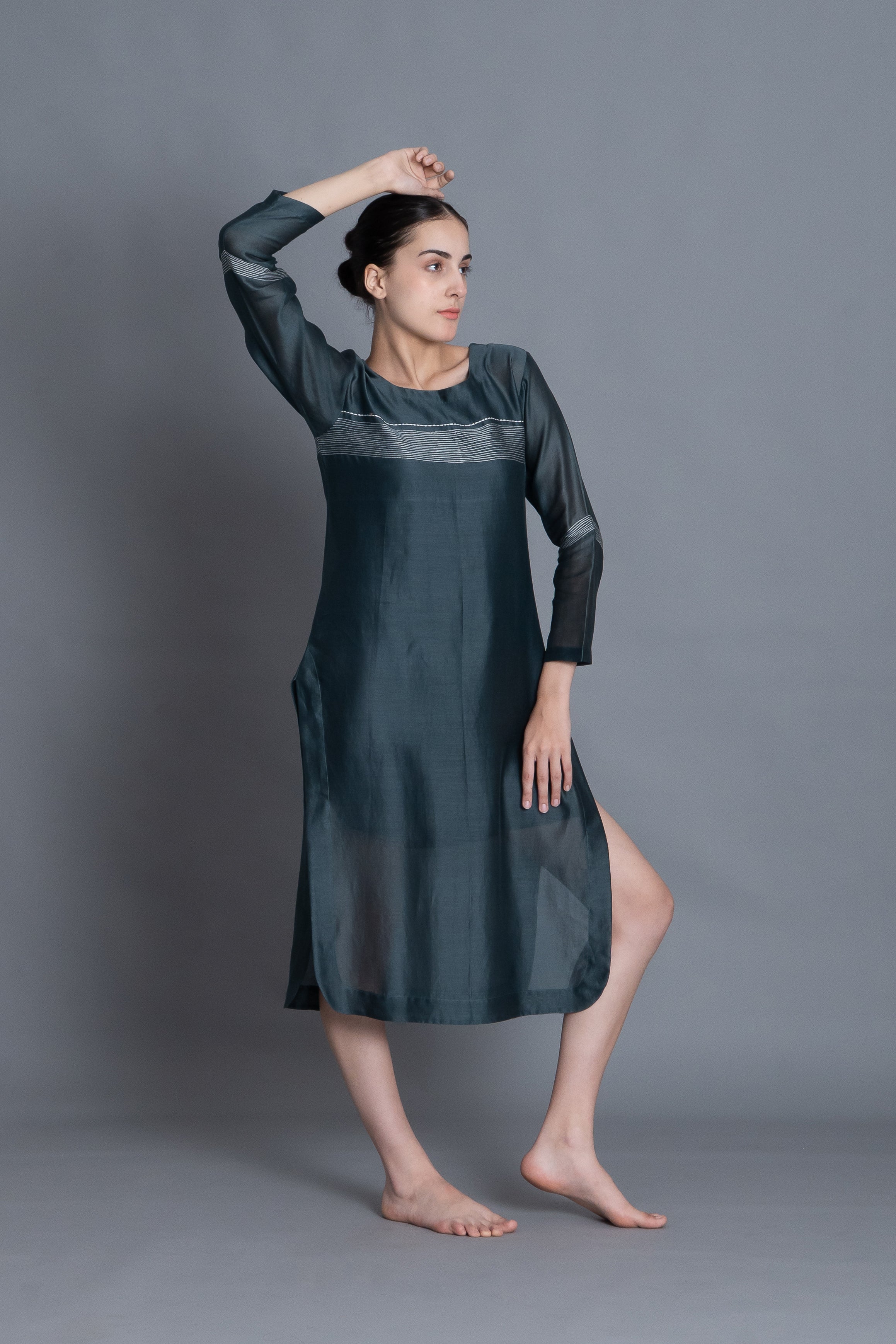 E-Mint Embroidery Dress