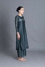 E-Mint Embroidery Dress Co-ord with Scraff