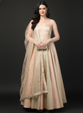 Two Tone Brocade Anarkali Gown with Dupatta