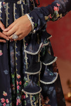 Blue Angrakha Georgette Anarkali Suit Set With Gota Work