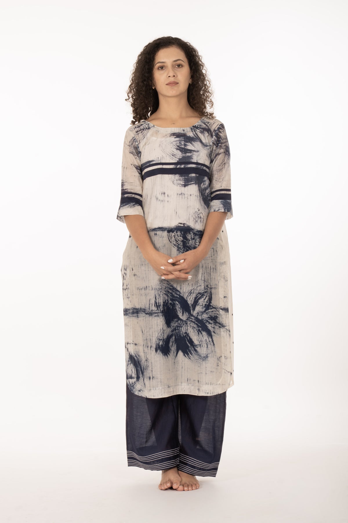 Indigo Bloom Kurta Set Co-ord