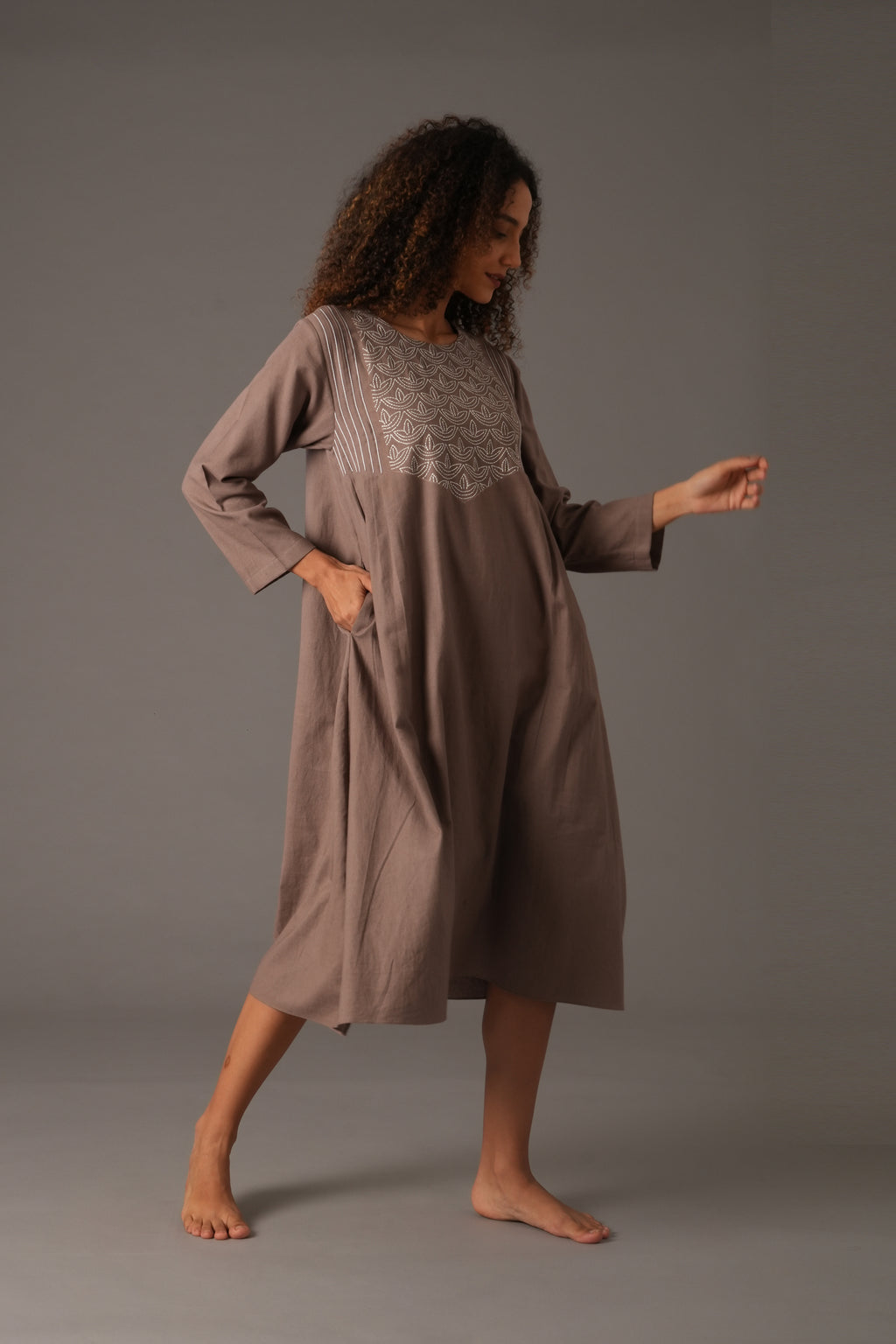 Embroidered Dunes Dress
