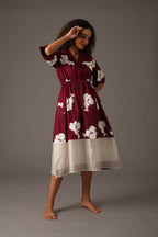 Flower Print Elesticated Dress