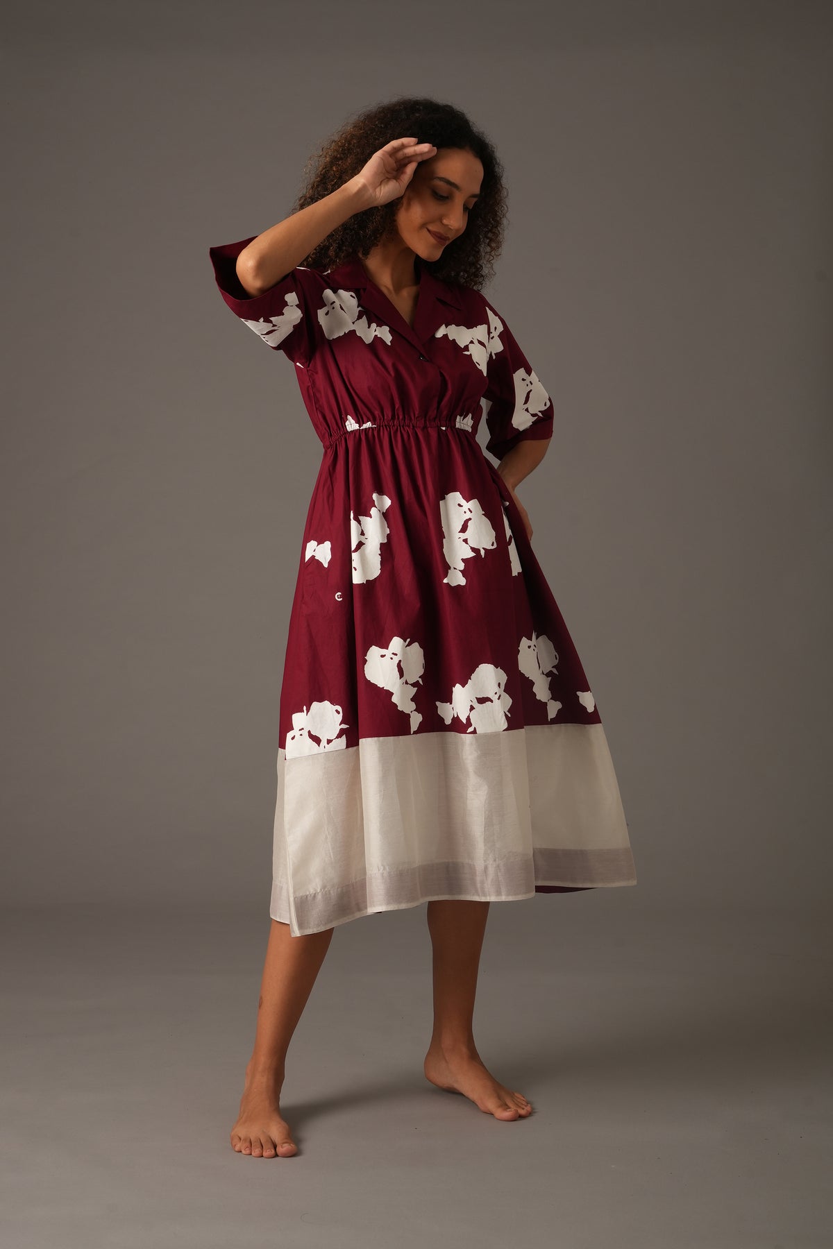 Flower Print Elesticated Dress