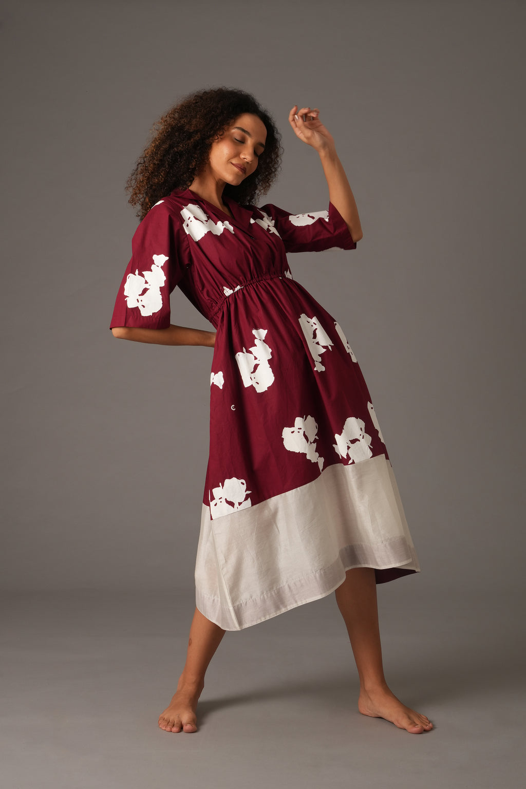 Flower Print Elesticated Dress