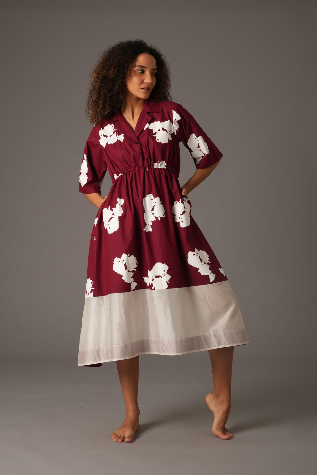 Flower Print Elesticated Dress