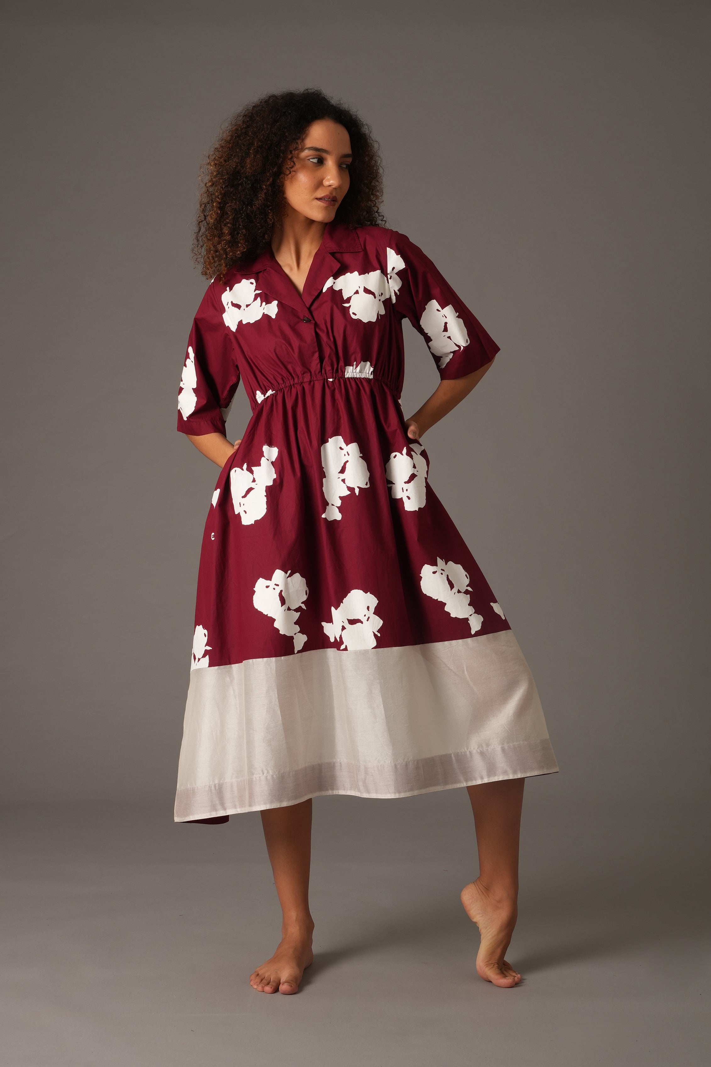 Flower Print Elesticated Dress