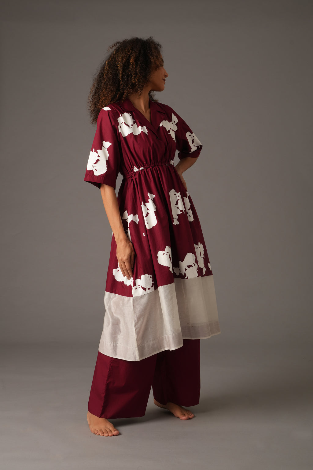 Flower Print Elesticated Dress Co-ord