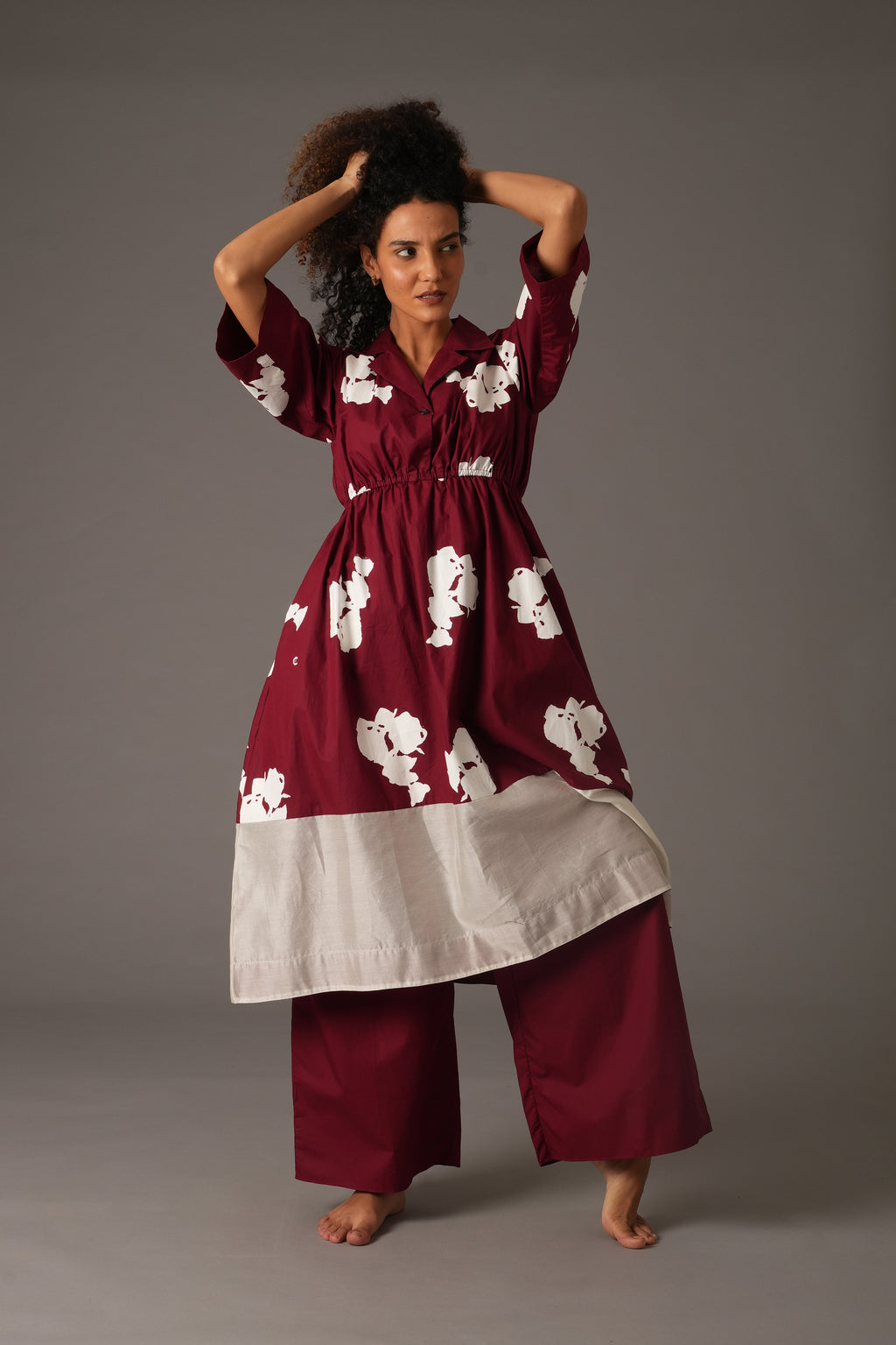 Flower Print Elesticated Dress Co-ord