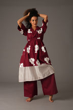Flower Print Elesticated Dress Co-ord