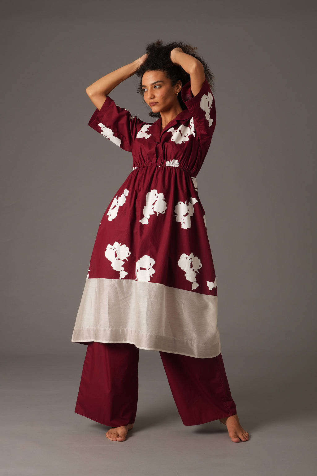 Flower Print Elesticated Dress Co-ord
