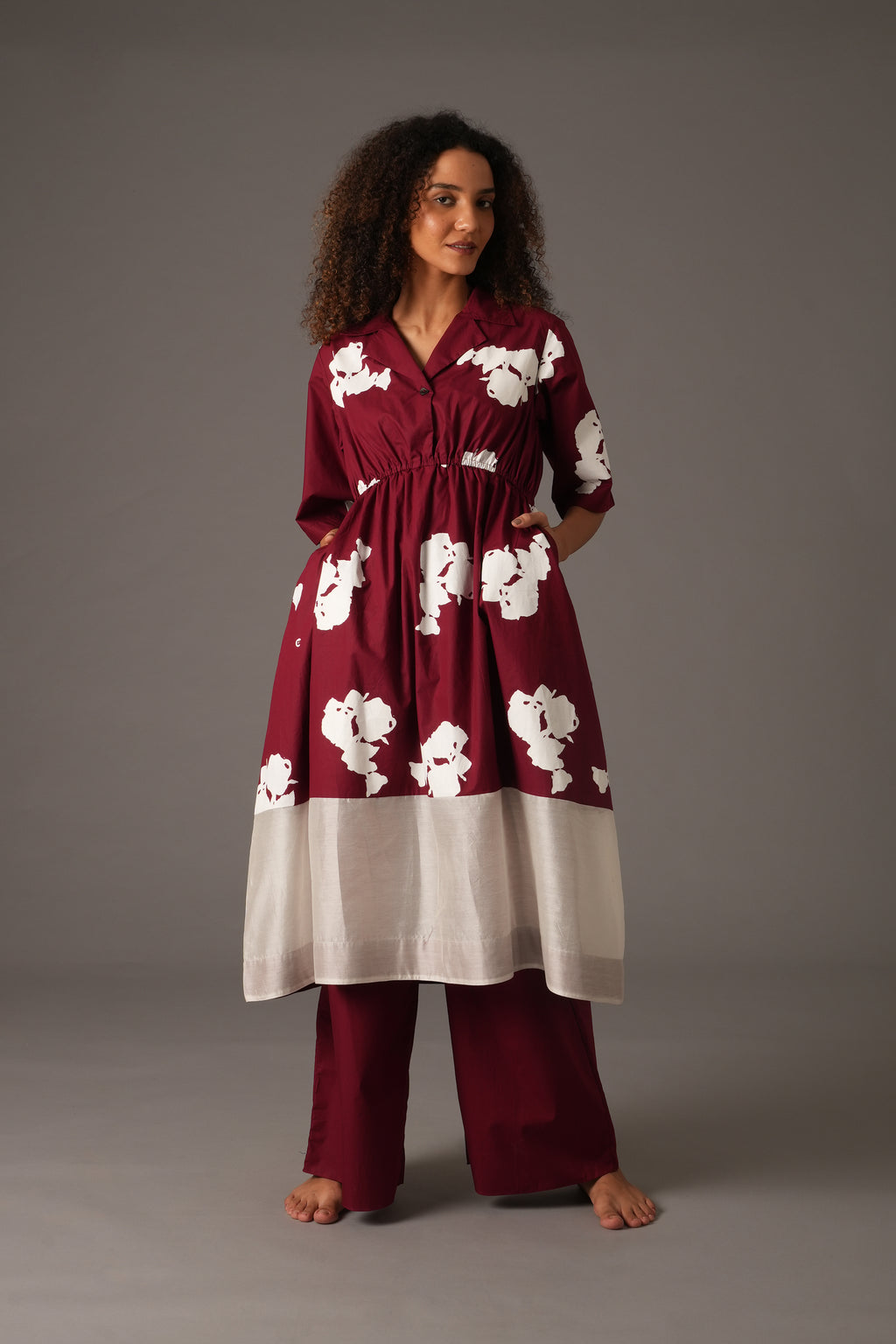 Flower Print Elesticated Dress Co-ord