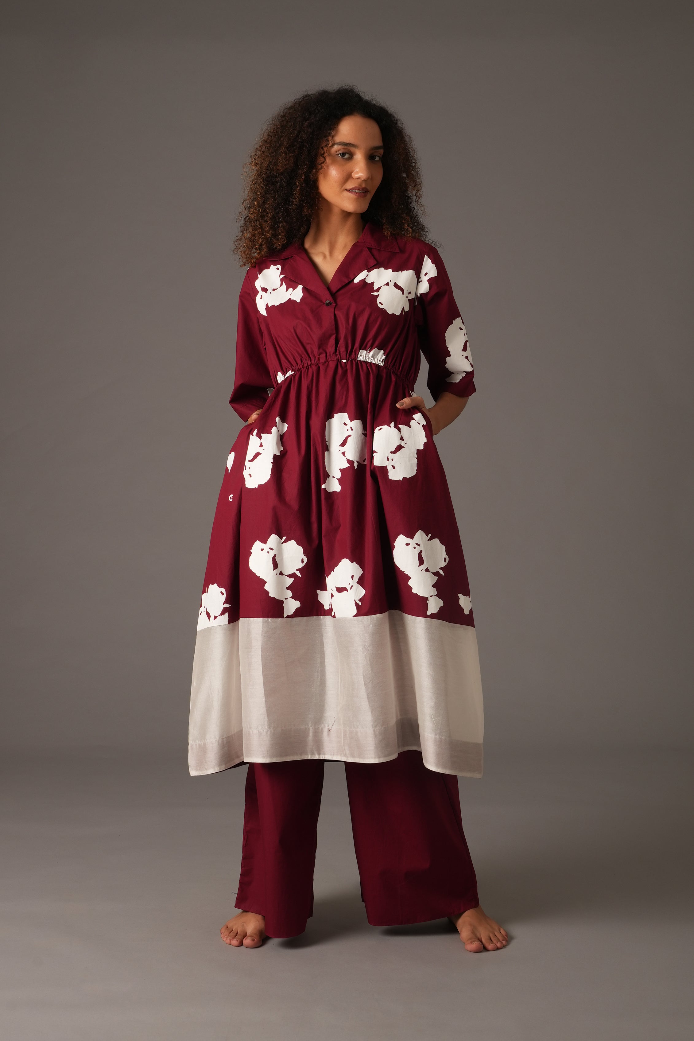 Flower Print Elesticated Dress Co-ord