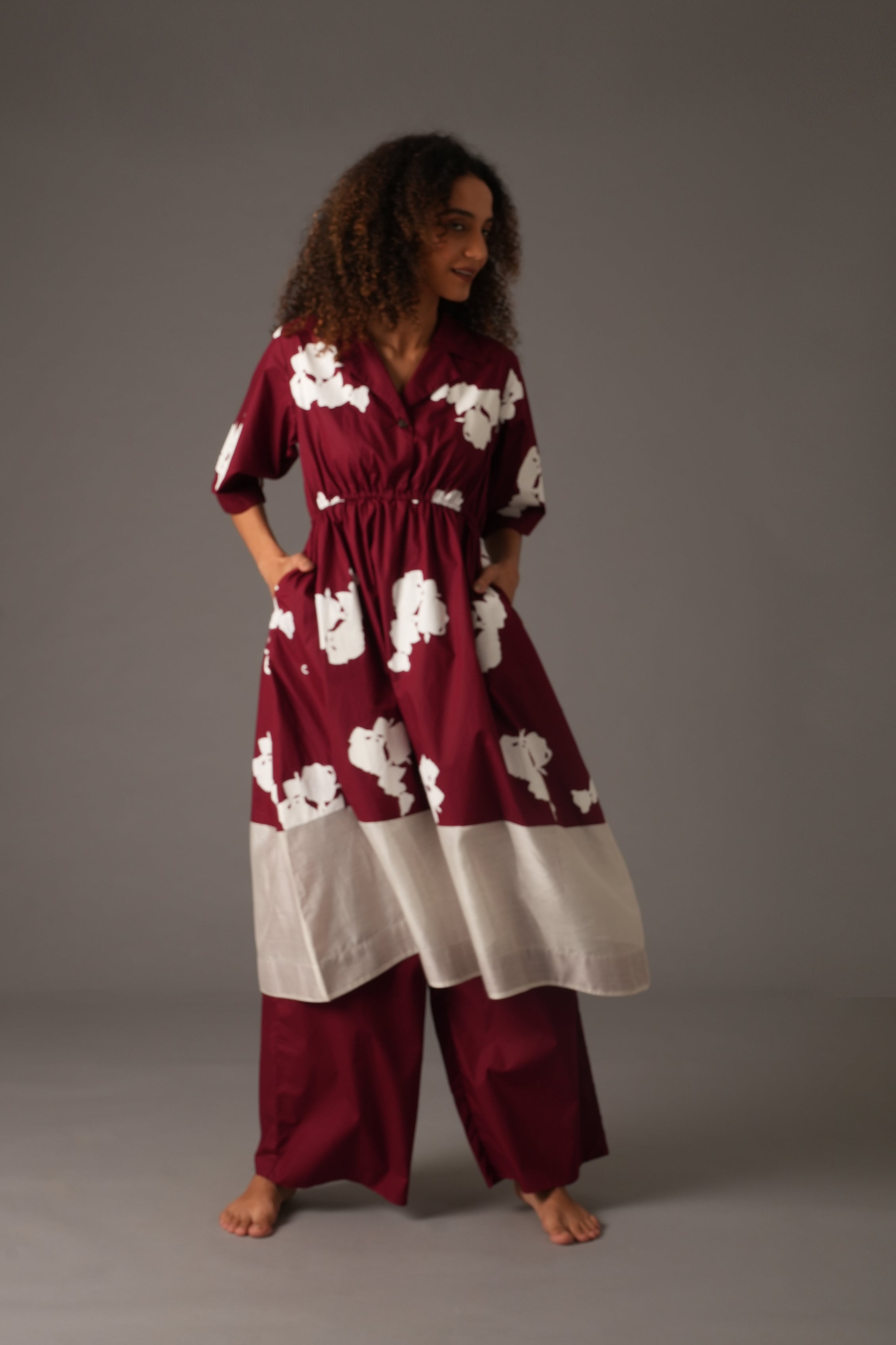 Flower Print Elesticated Dress Co-ord