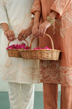 White Rose Embroidered Tunic Set