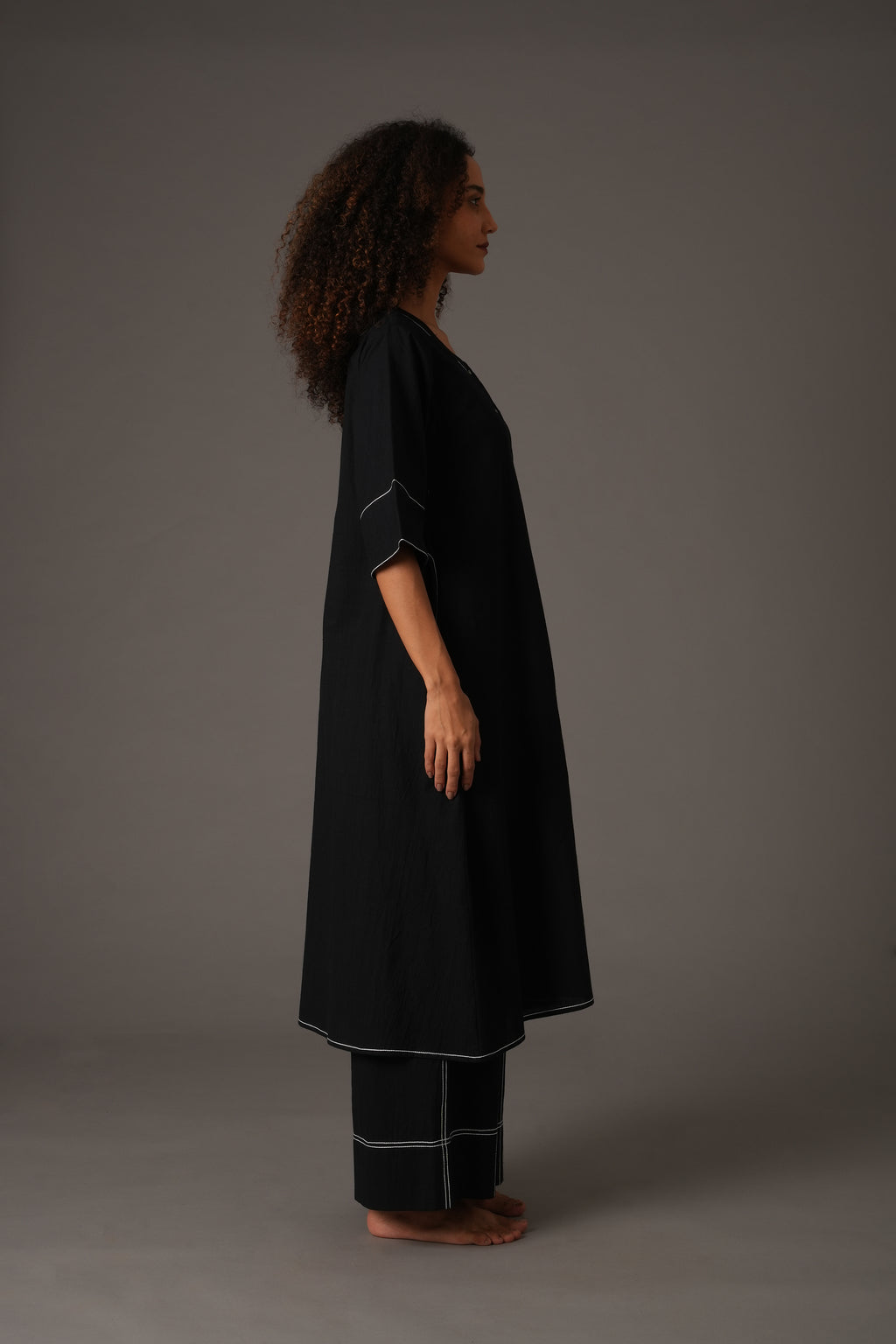 Black Embroidery Dress Co-ord