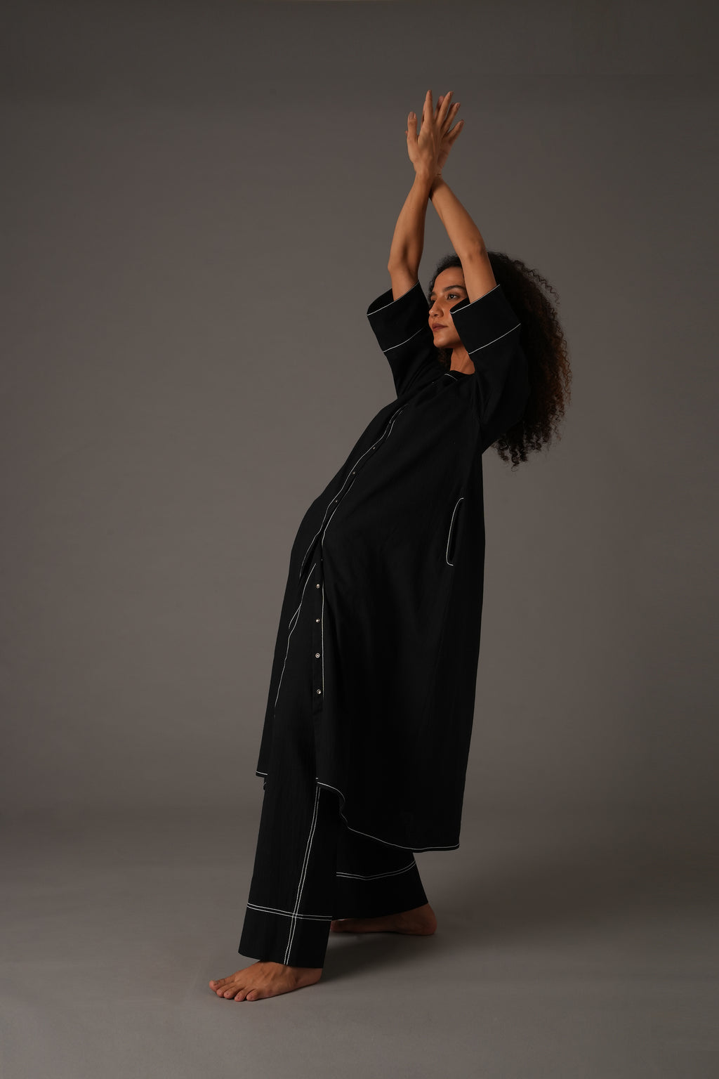 Black Embroidery Dress Co-ord