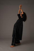 Black Embroidery Dress Co-ord