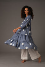Powder Blue polka frill dress Co-ord