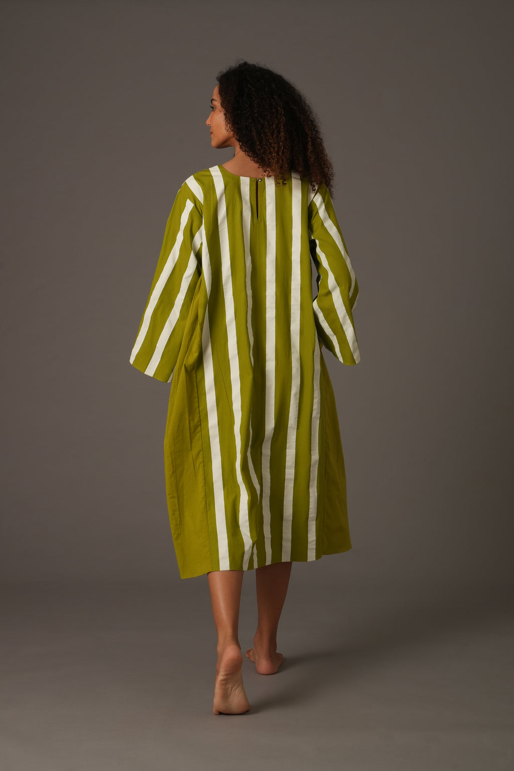 Purple Stripe V-Neck Dress