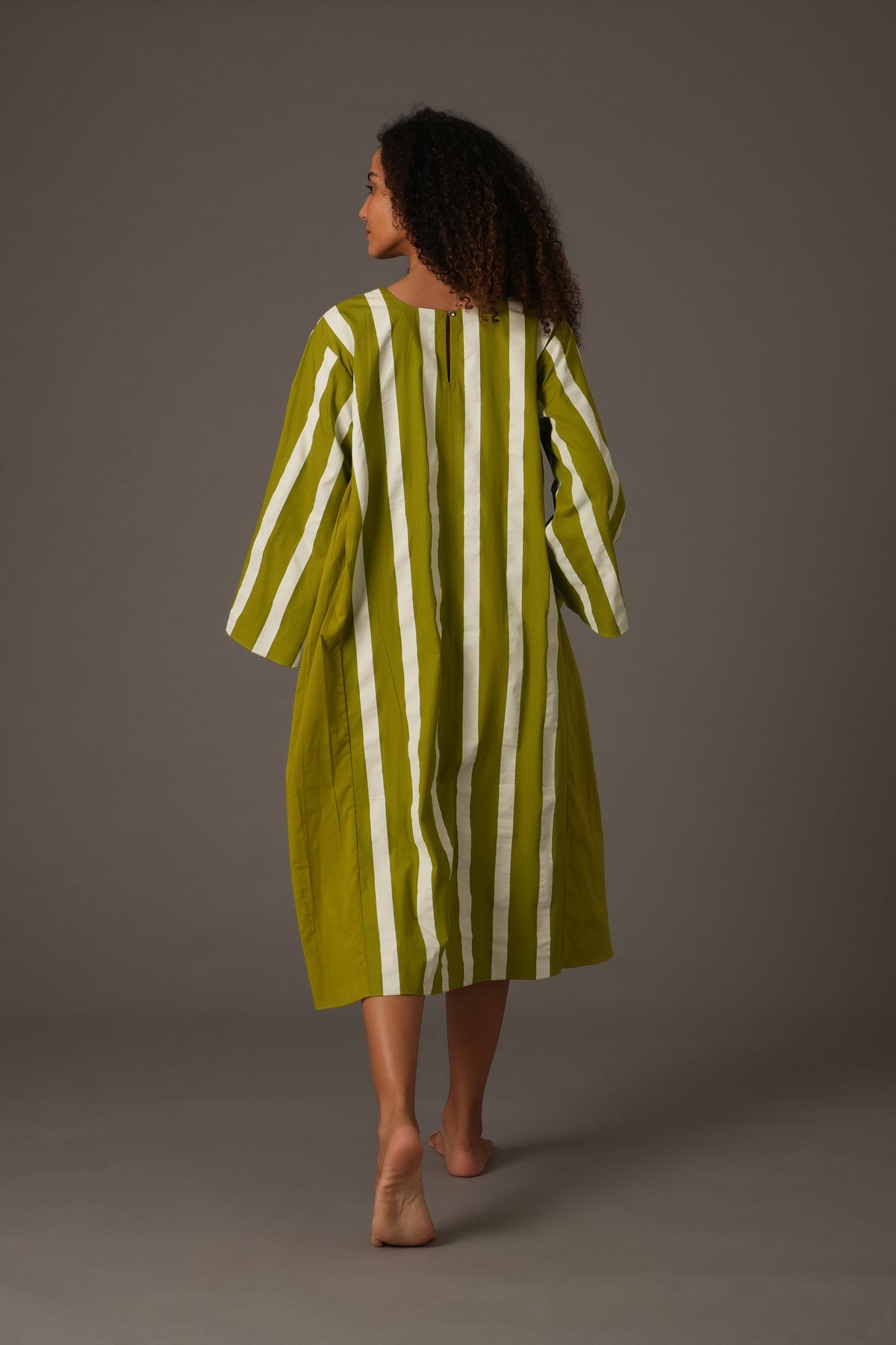 Purple Stripe V-Neck Dress
