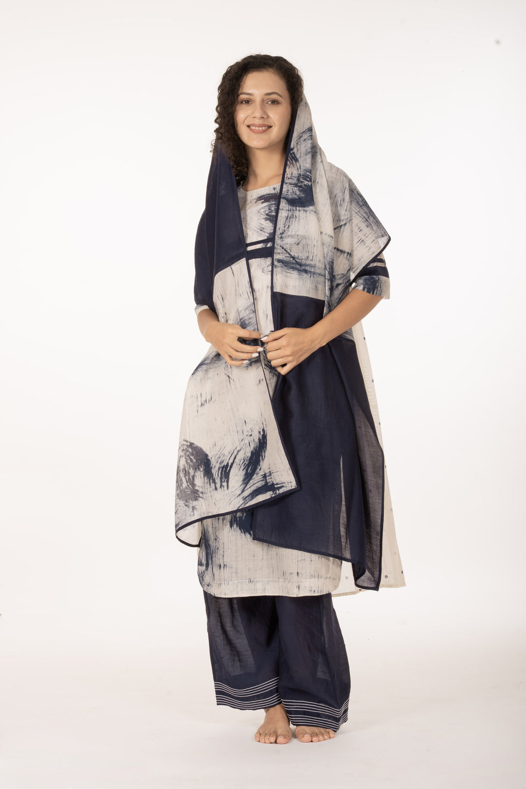 Indigo Bloom Kurta Set Co-ord