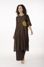Cocoa Thread Art Dress with Bottom
