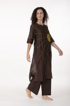 Cocoa Thread Art Dress with Bottom