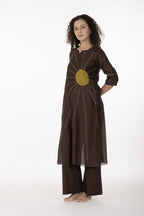 Cocoa Thread Art Dress with Bottom