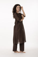 Cocoa Thread Art Dress with Bottom