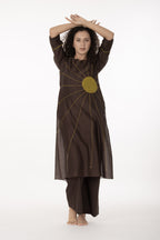 Cocoa Thread Art Dress with Bottom