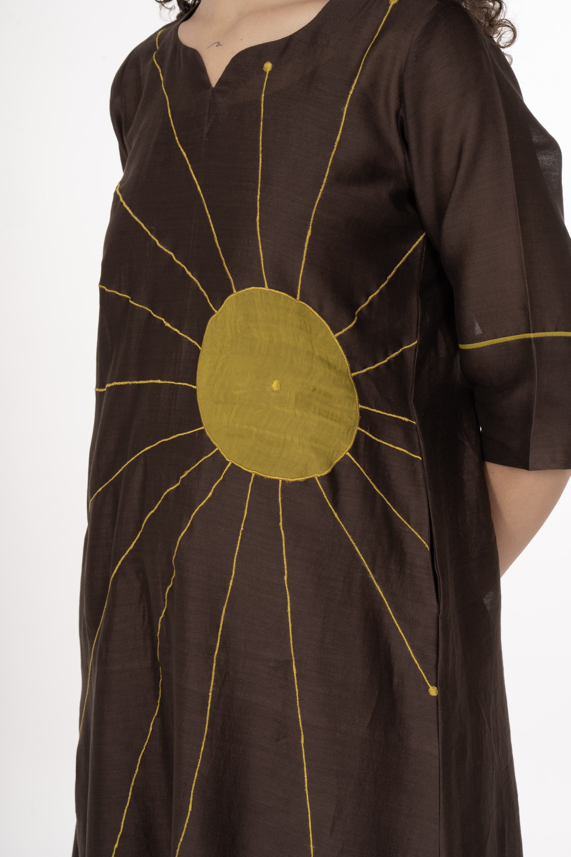 Cocoa Thread Art Dress with Bottom