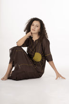 Cocoa Thread Art Dress with Bottom