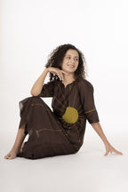 Cocoa Thread Art Dress with Bottom