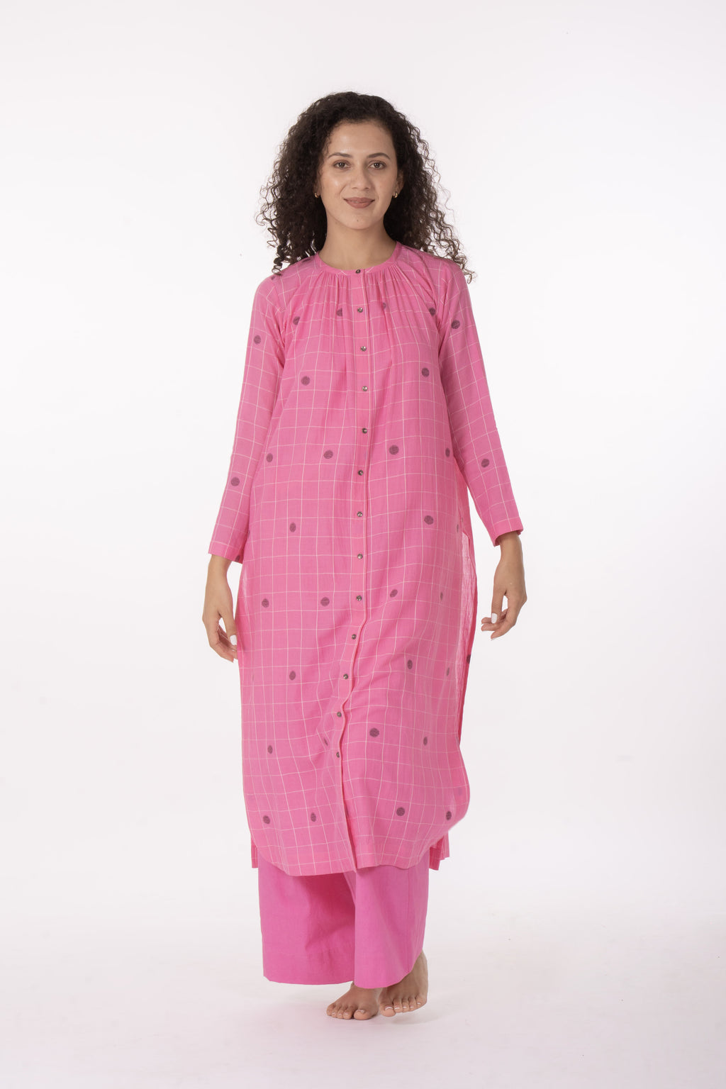 Ros�� Check Midi Dress with Bottom