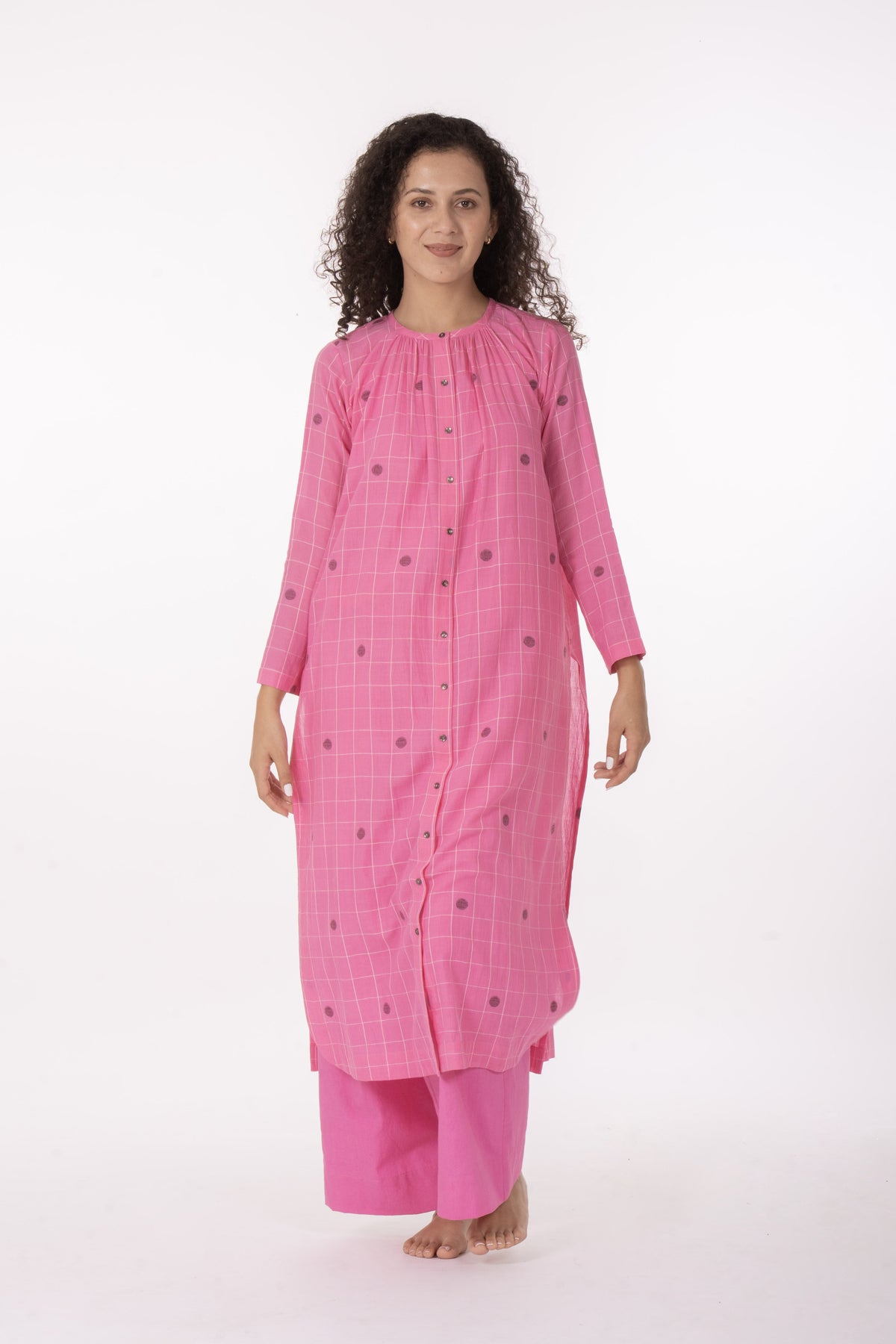 Ros�� Check Midi Dress with Bottom