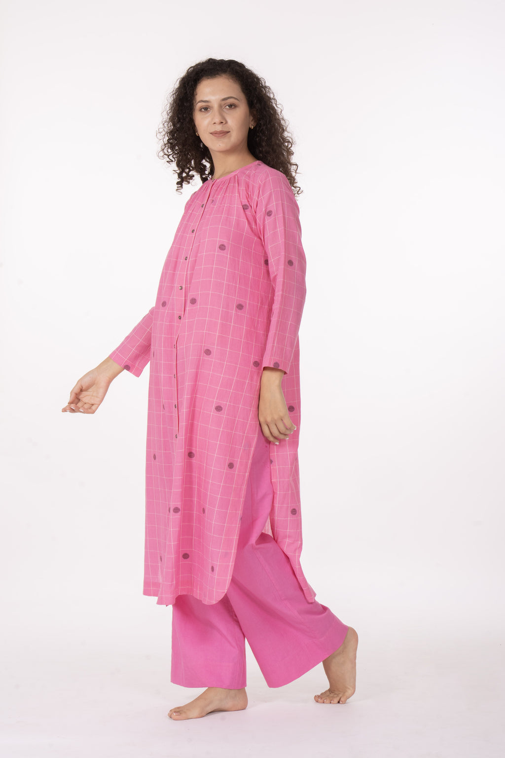 Ros�� Check Midi Dress with Bottom