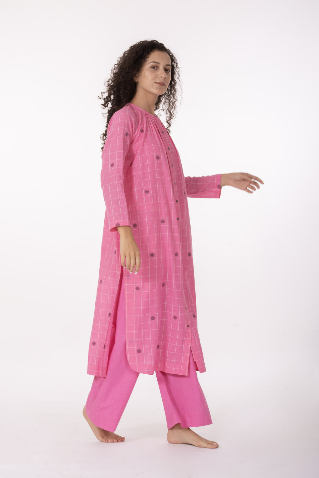 Ros�� Check Midi Dress with Bottom