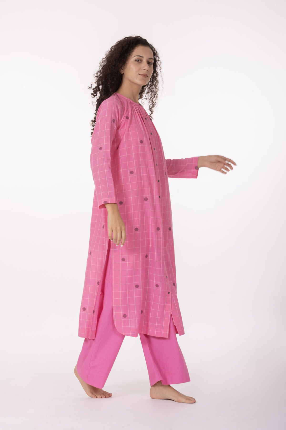 Ros�� Check Midi Dress with Bottom