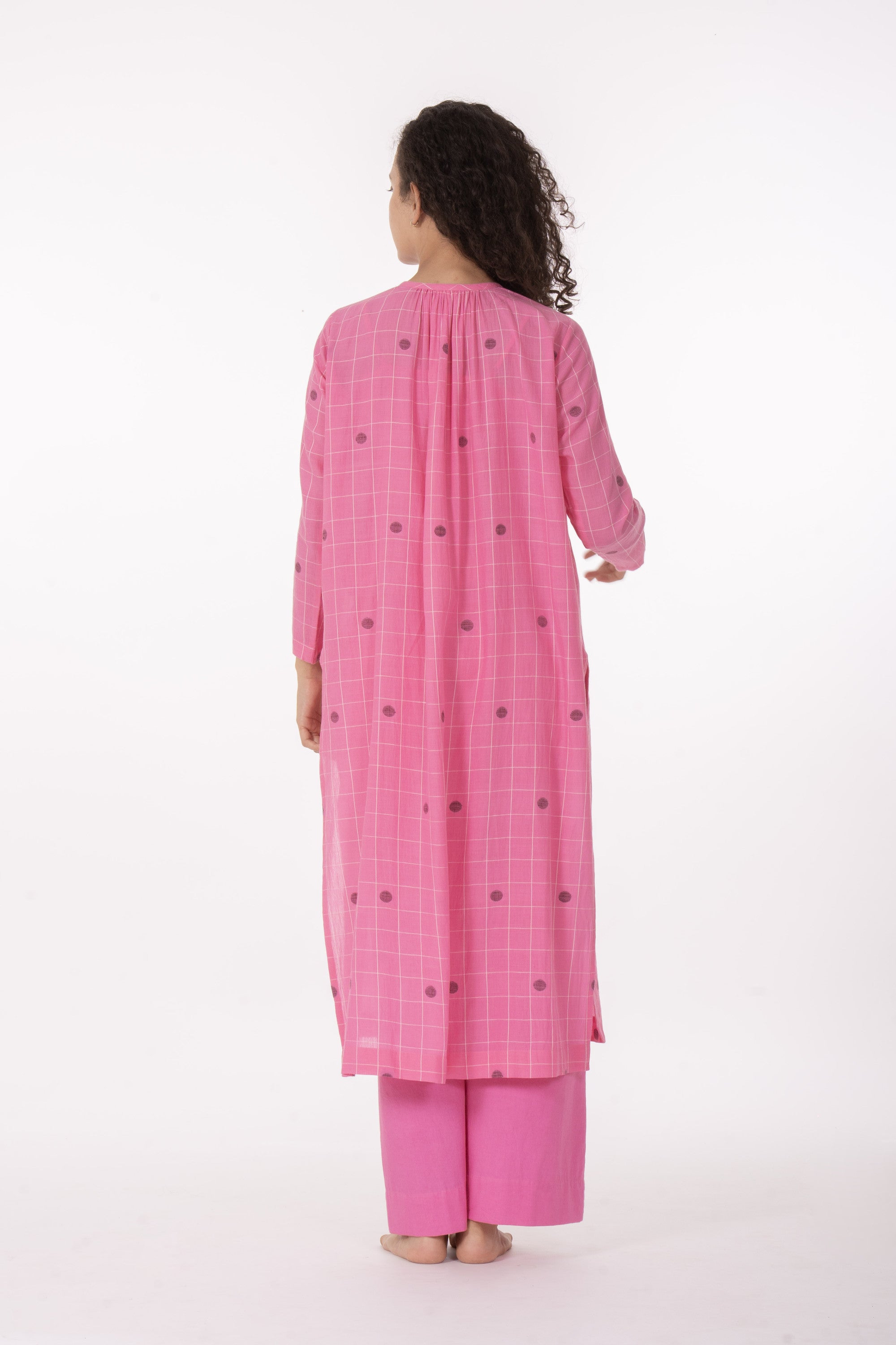 Ros�� Check Midi Dress with Bottom