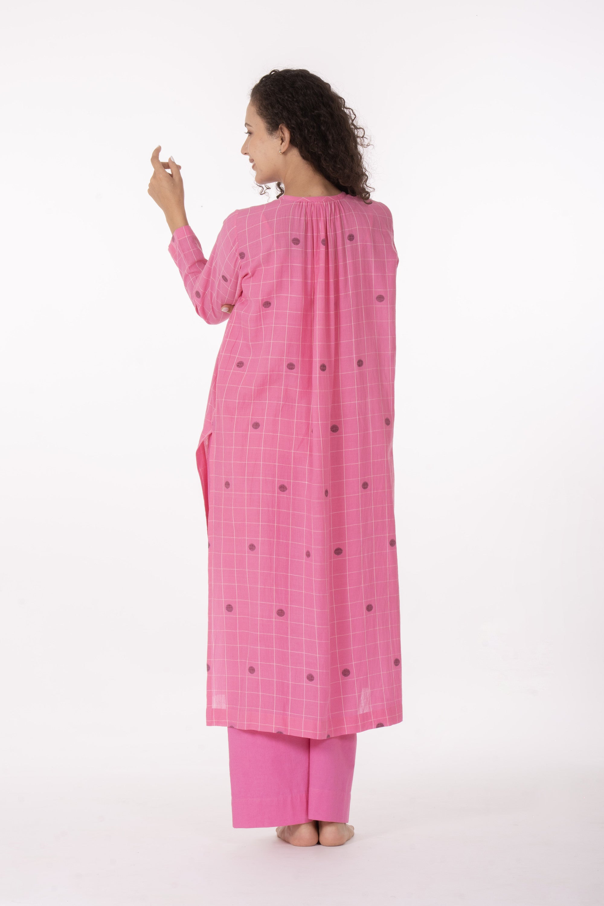 Ros�� Check Midi Dress with Bottom