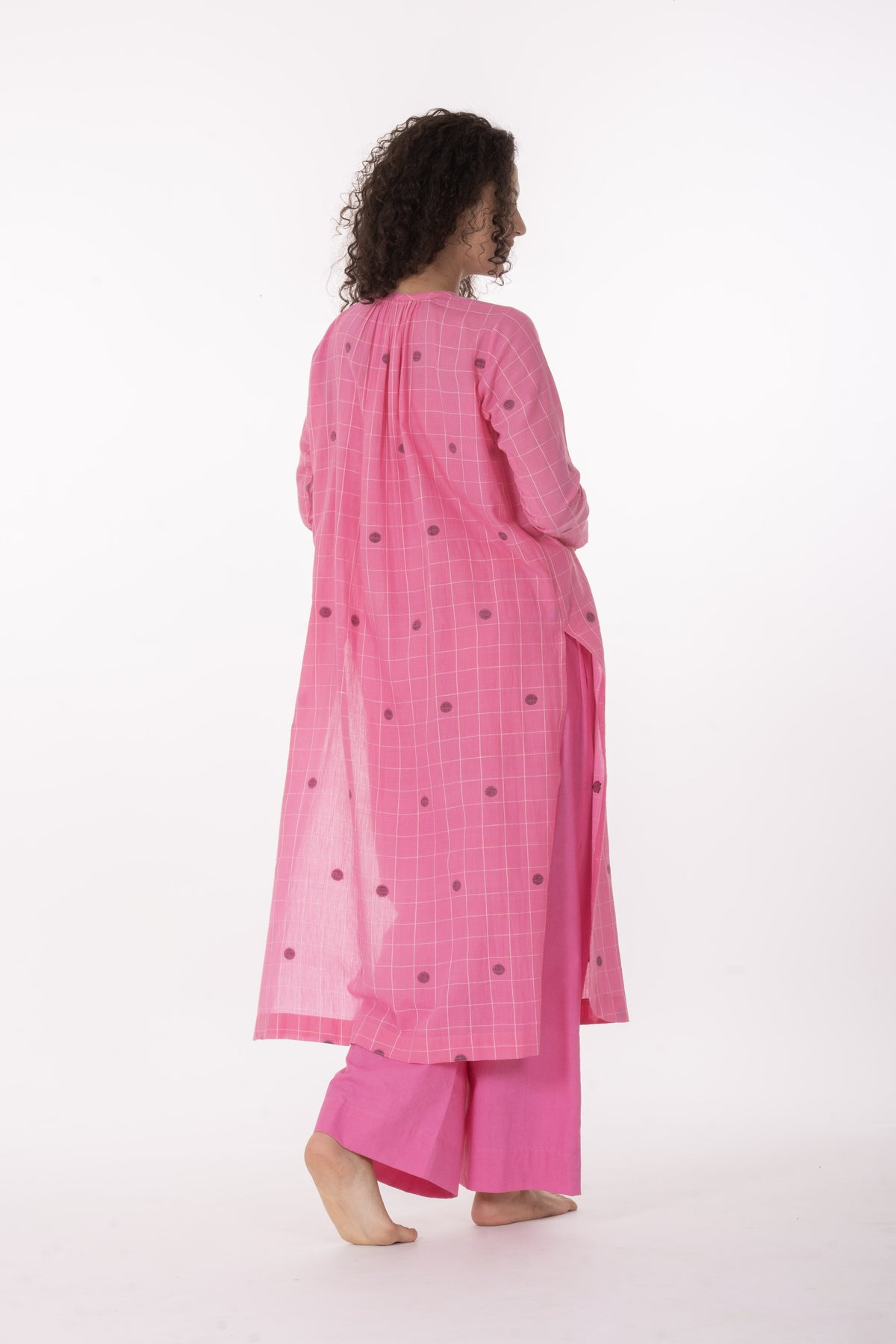 Ros�� Check Midi Dress with Bottom