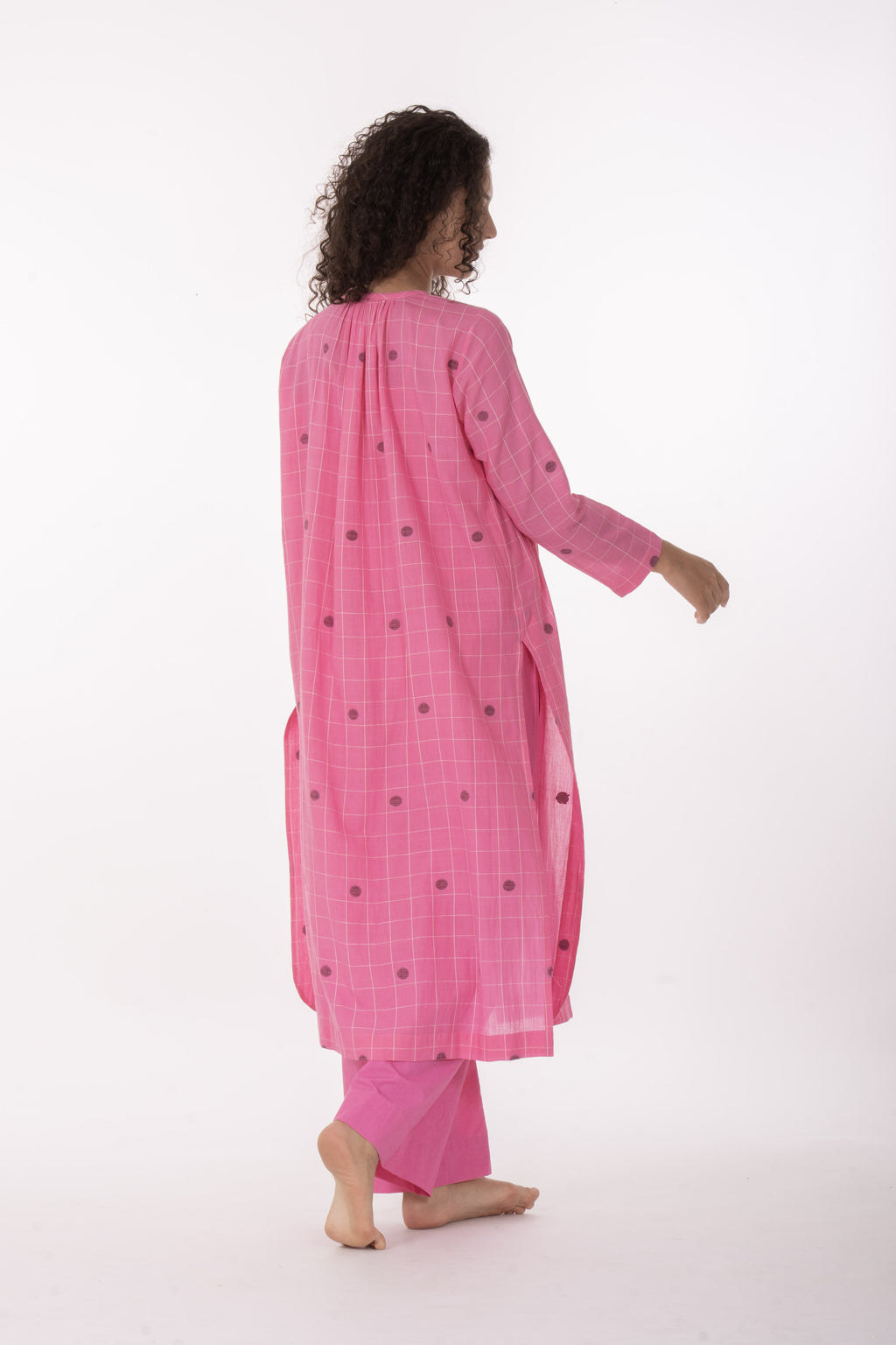 Ros�� Check Midi Dress with Bottom