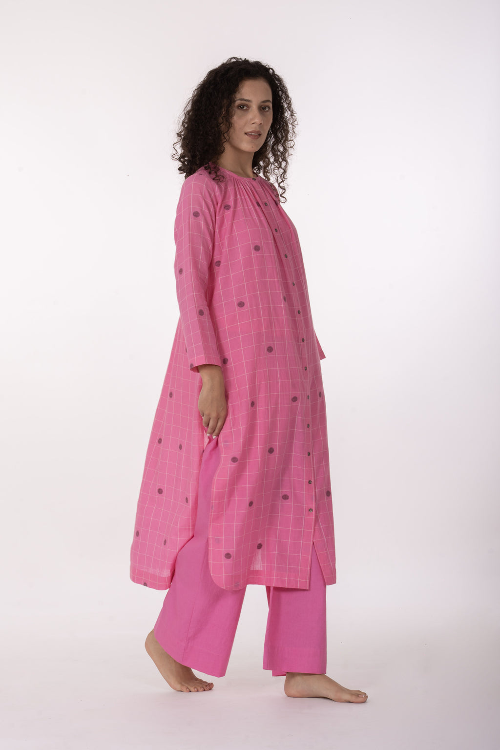 Ros�� Check Midi Dress with Bottom