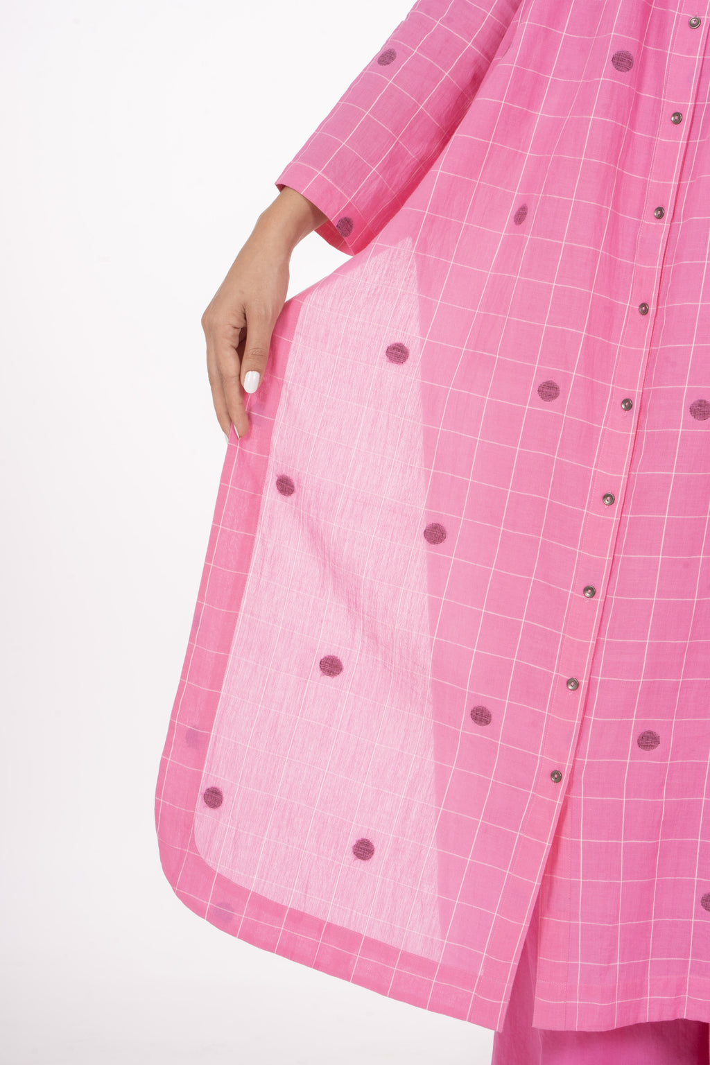 Ros�� Check Midi Dress with Bottom