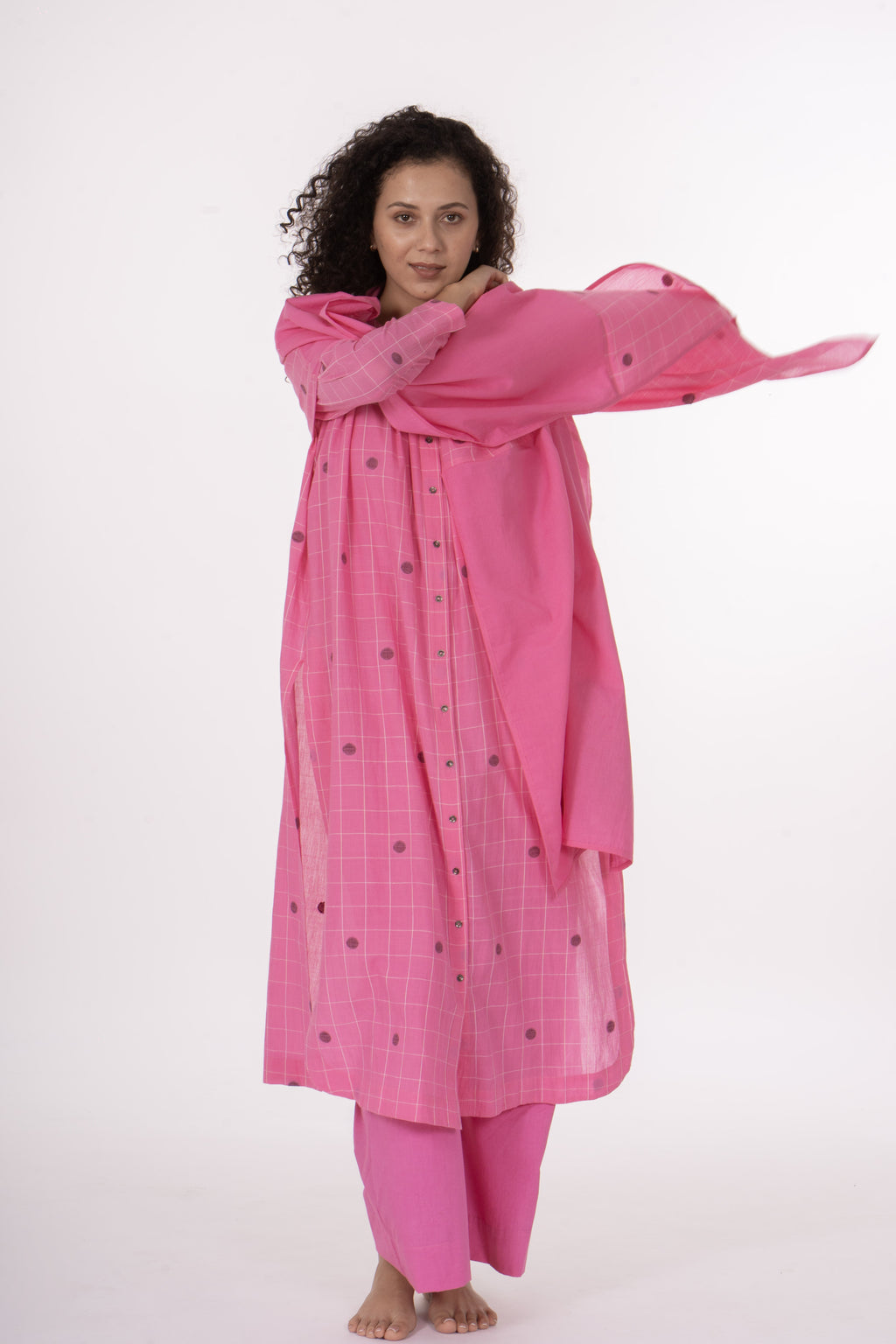 Ros�� Check Midi Dress Co-ord