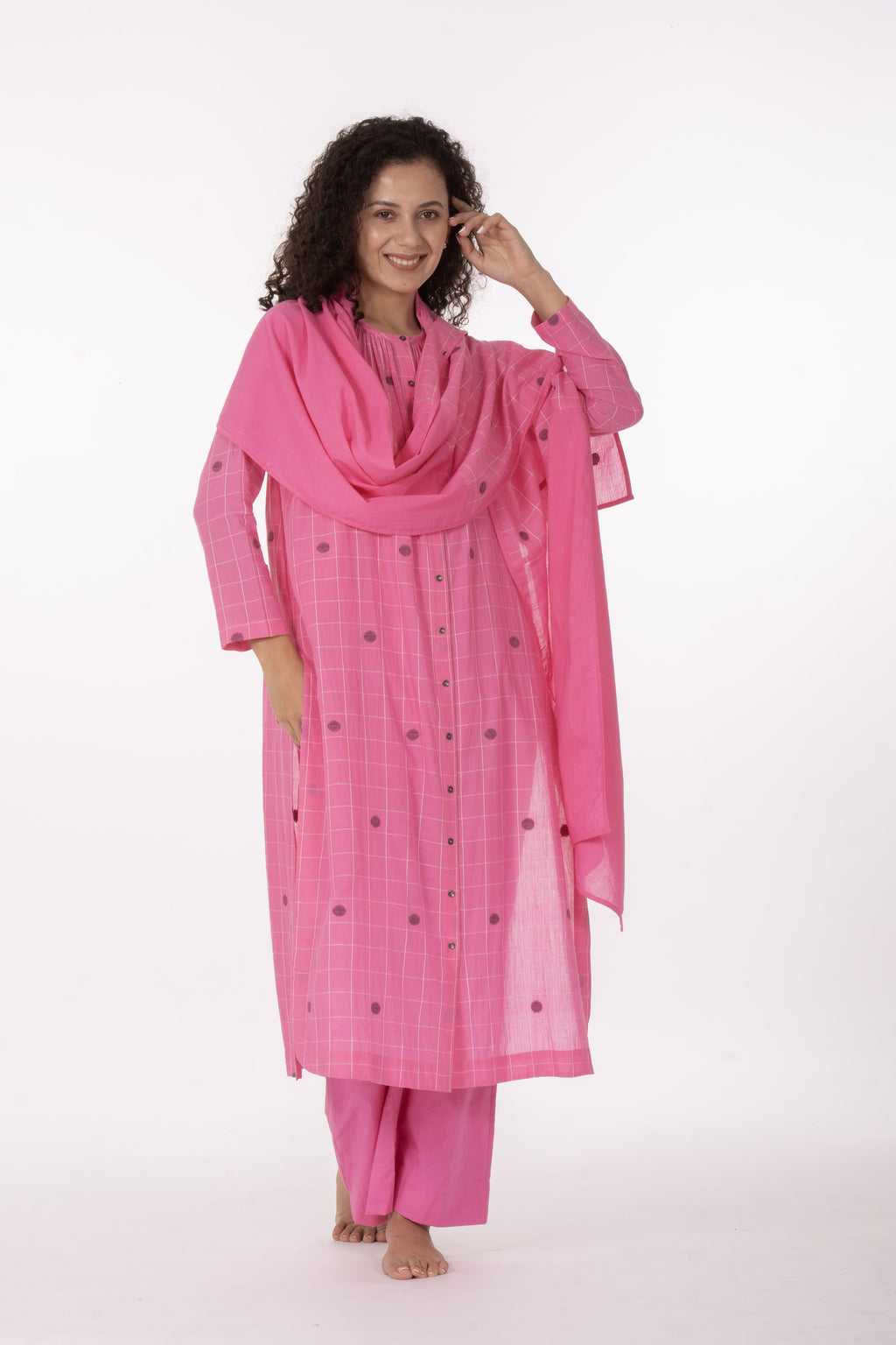 Ros�� Check Midi Dress Co-ord