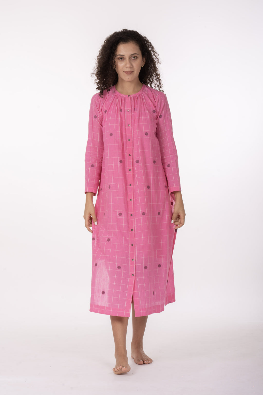 Ros�� Check Midi Dres