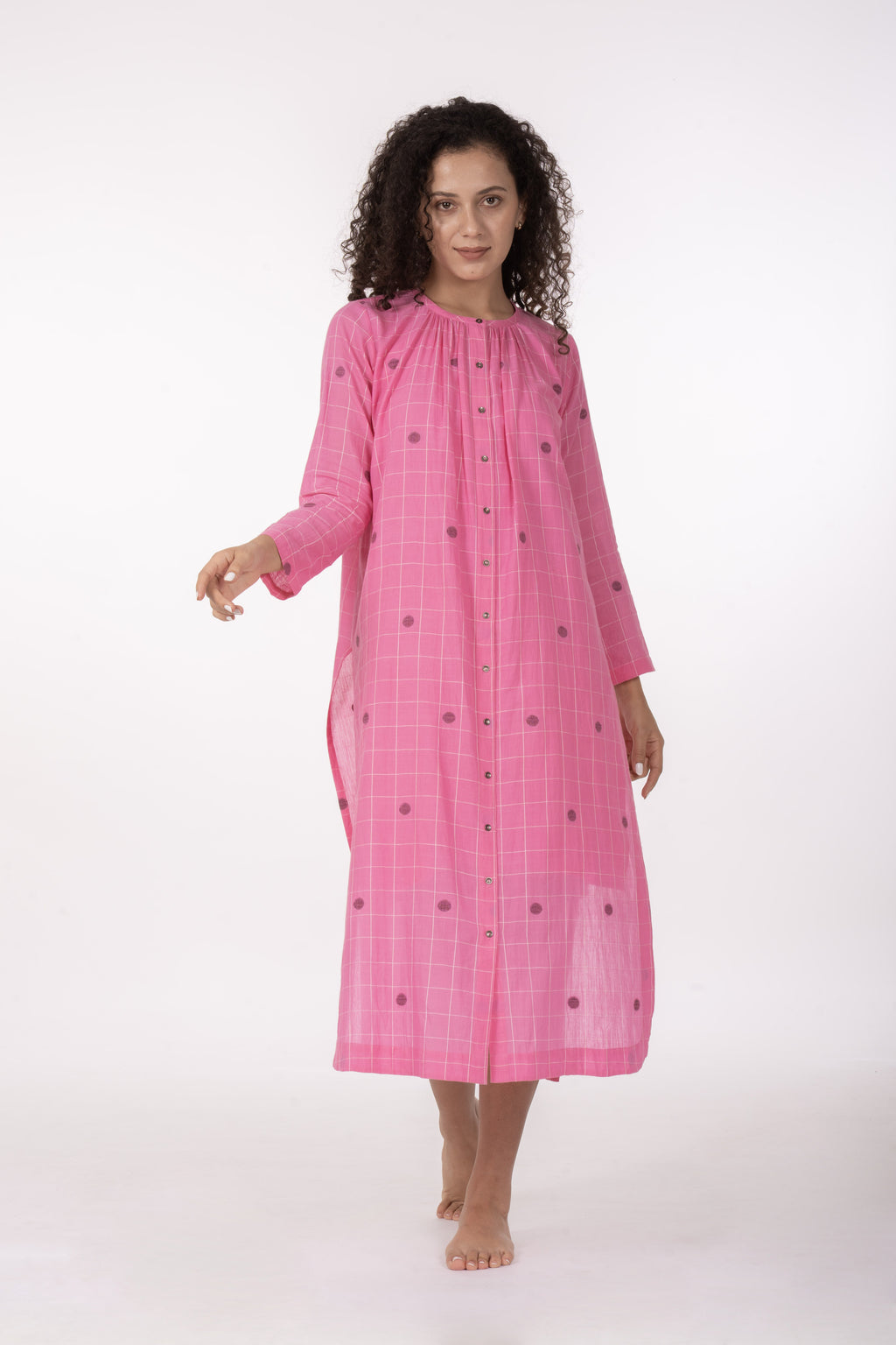 Ros�� Check Midi Dres